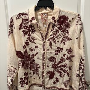 Johnny Was Multicolor Floral Blouse